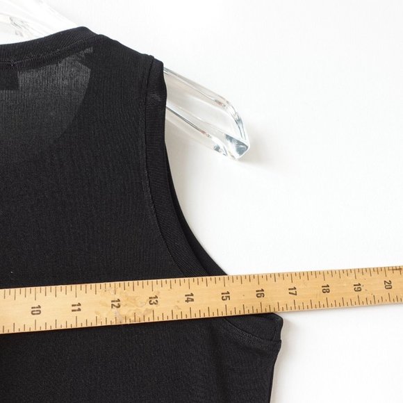Black‎ Top Womens Medium Knit Tank Crew Neck Basic Sleeveless Stretch Casual USA - Picture 6 of 9